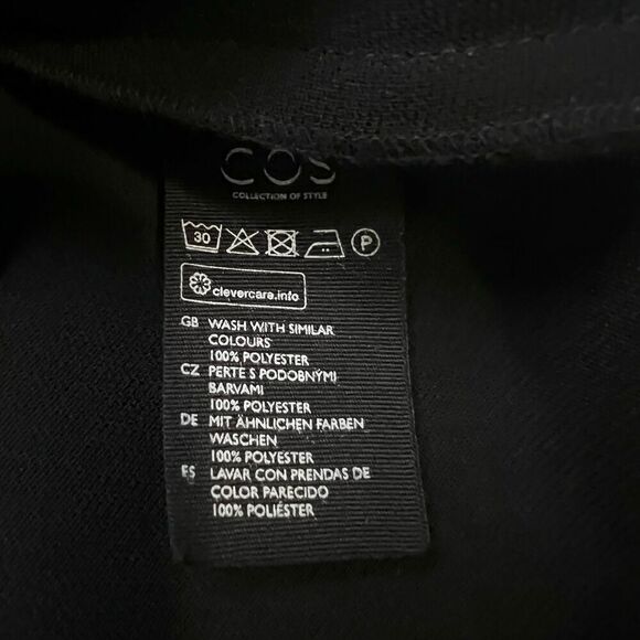 COS Tunic Blouse Small Black 3/4 sleeve hi low Size 4 - Picture 10 of 12